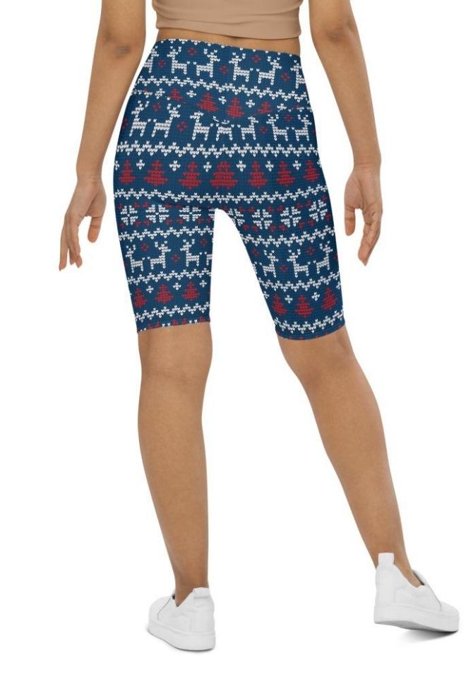 Ugly Christmas Biker Shorts