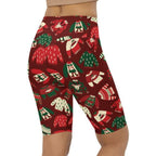 Ugly Christmas Sweater Pattern Biker Shorts