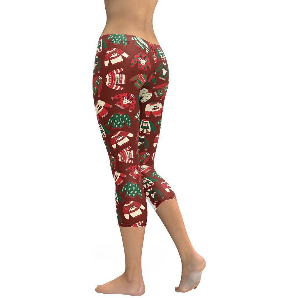 Ugly Christmas Sweater Pattern Capris