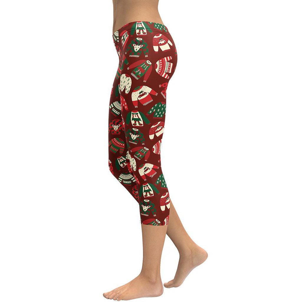 Ugly Christmas Sweater Pattern Capris