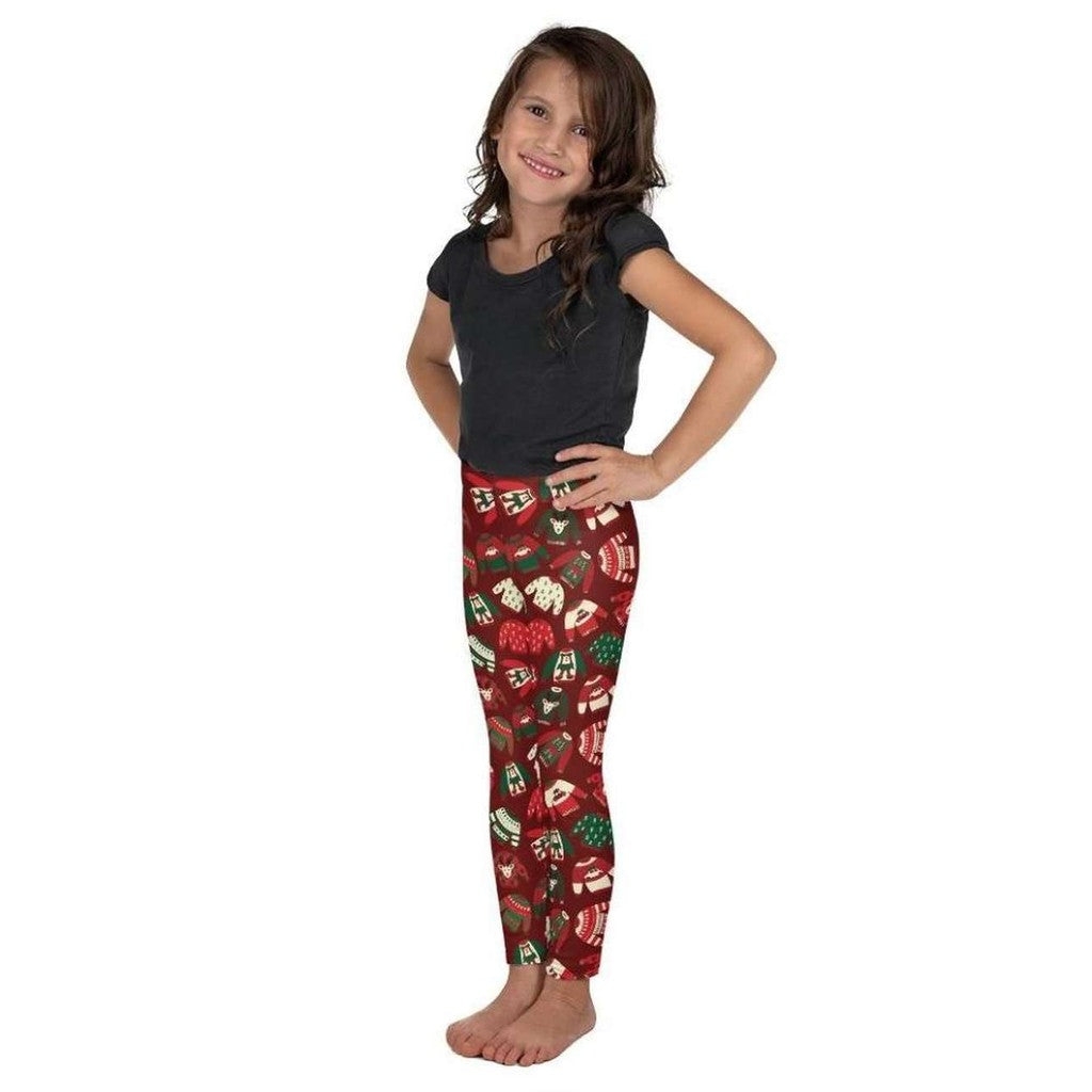 Ugly Christmas Sweater Pattern Kid's Leggings