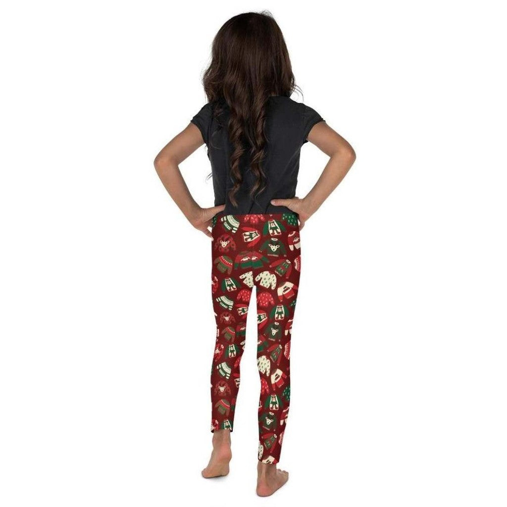 Ugly Christmas Sweater Pattern Kid's Leggings