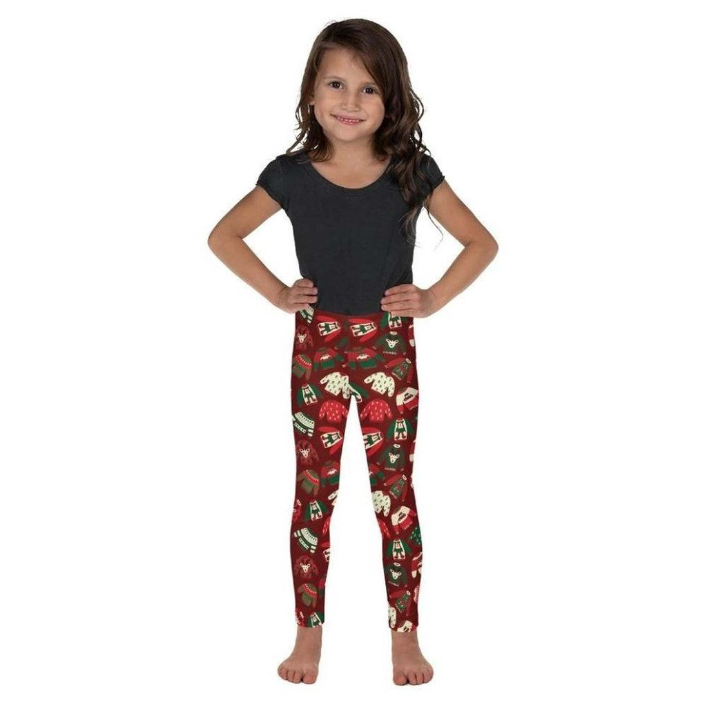 Ugly Christmas Sweater Pattern Kid's Leggings