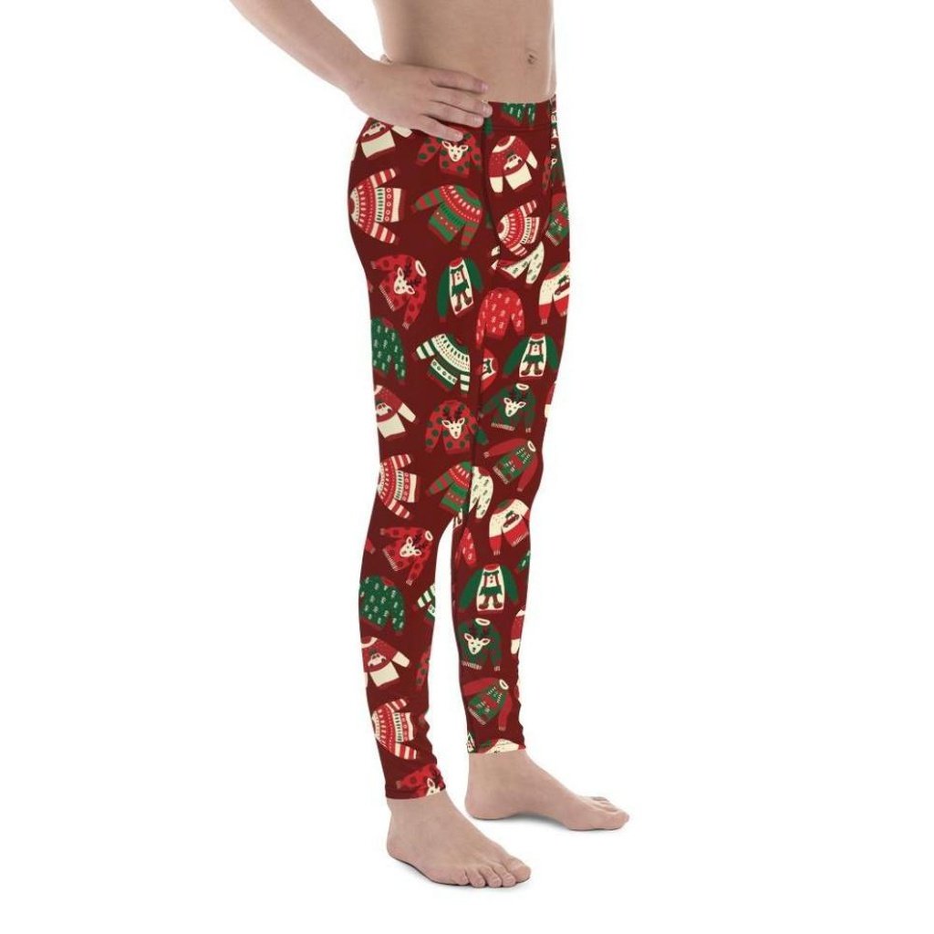 Ugly Christmas Sweater Pattern Men's Leggings