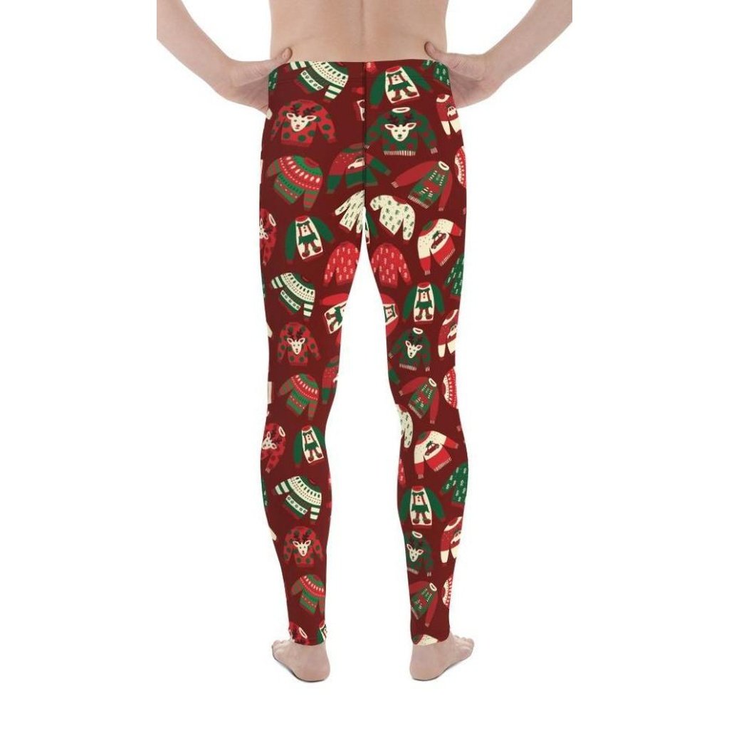 Ugly Christmas Sweater Pattern Men's Leggings