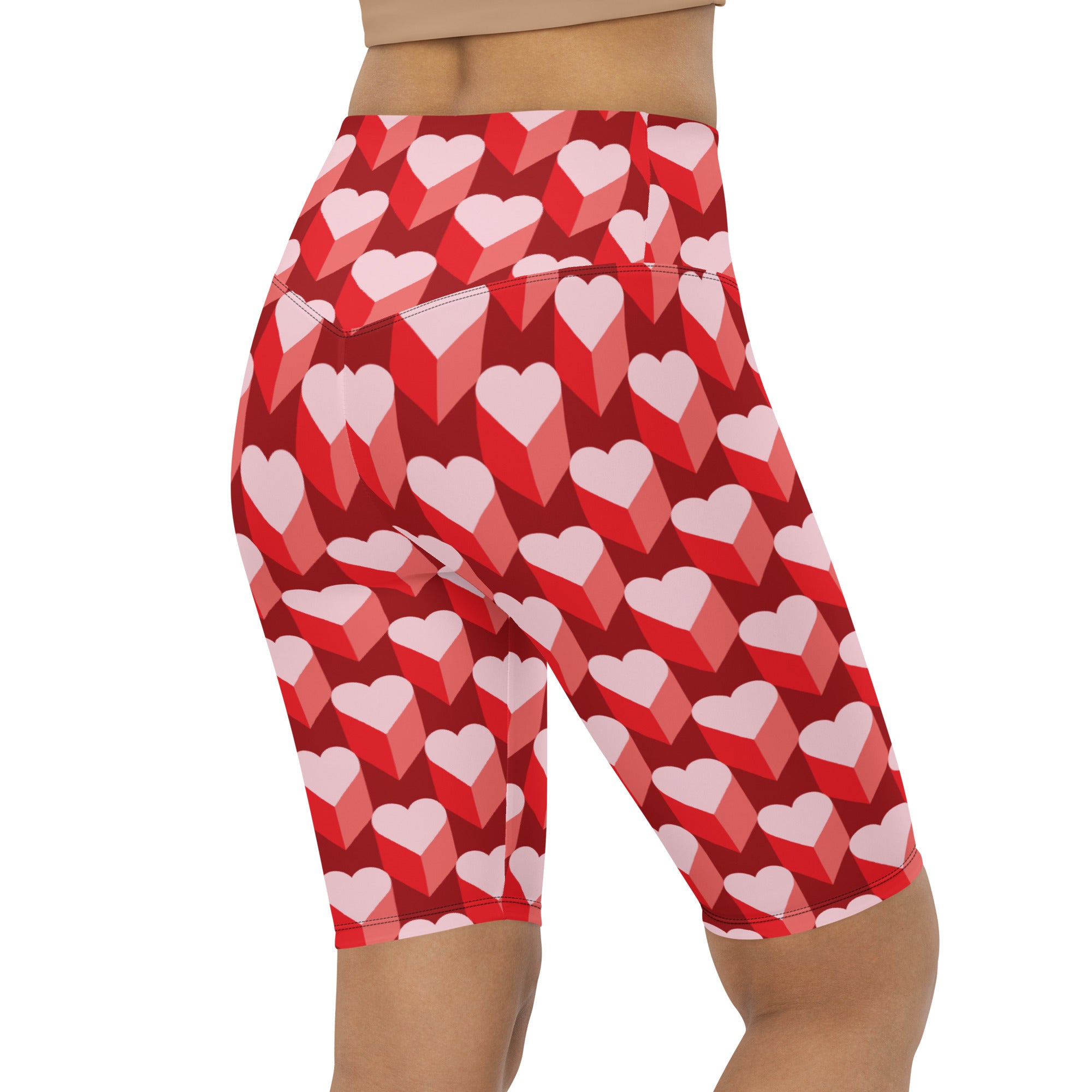 Valentine's Day Heart Biker Shorts
