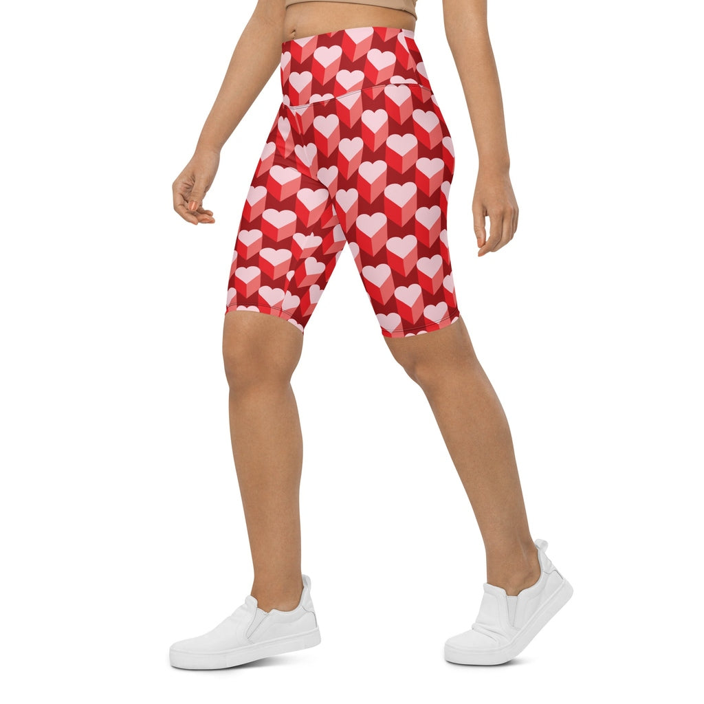 Valentine's Day Heart Biker Shorts