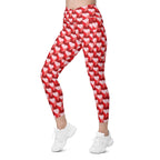 Valentine's Day Heart Crossover Leggings With Pockets