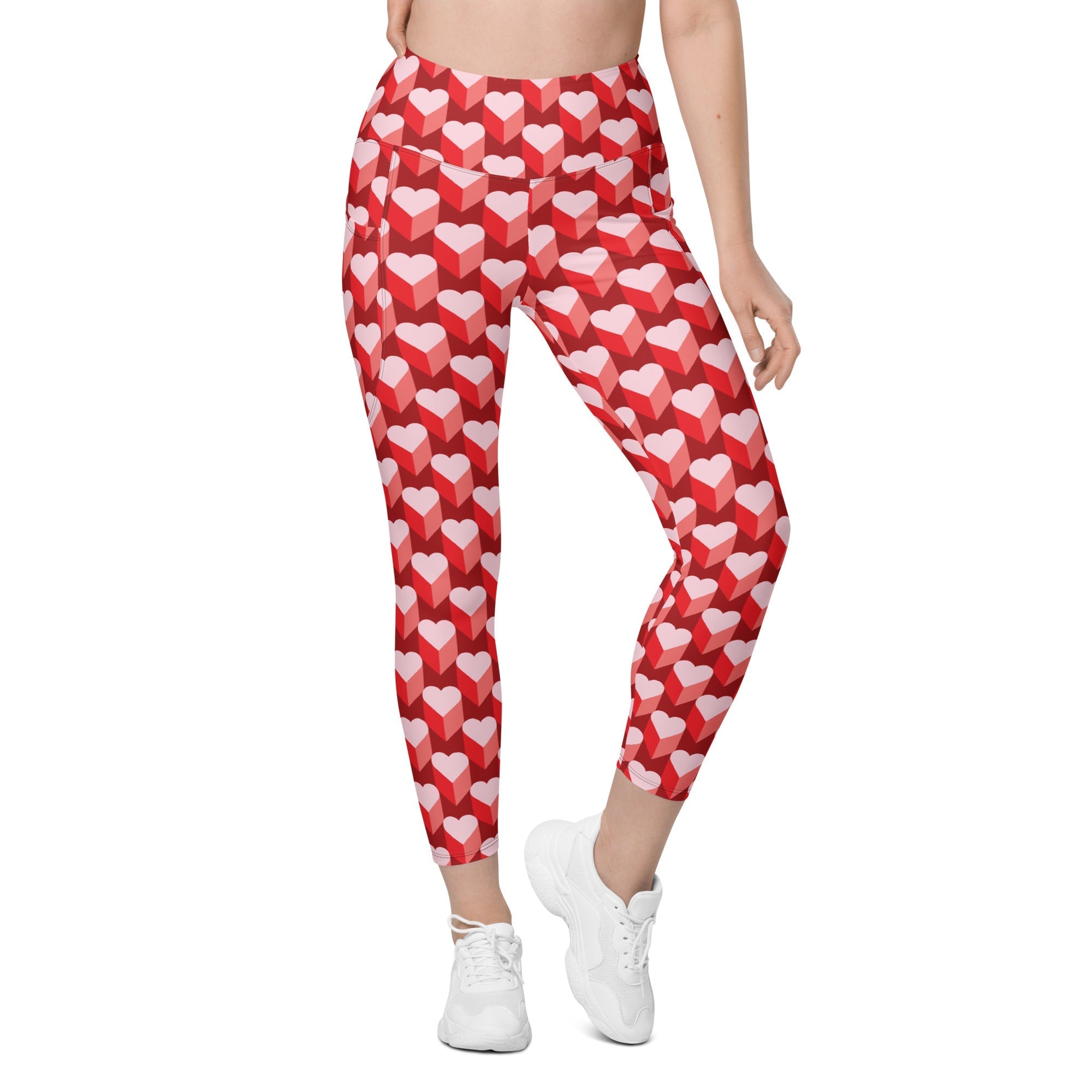 Valentine's Day Heart Leggings With Pockets
