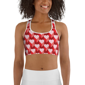 Valentine's Day Heart Sports Bra