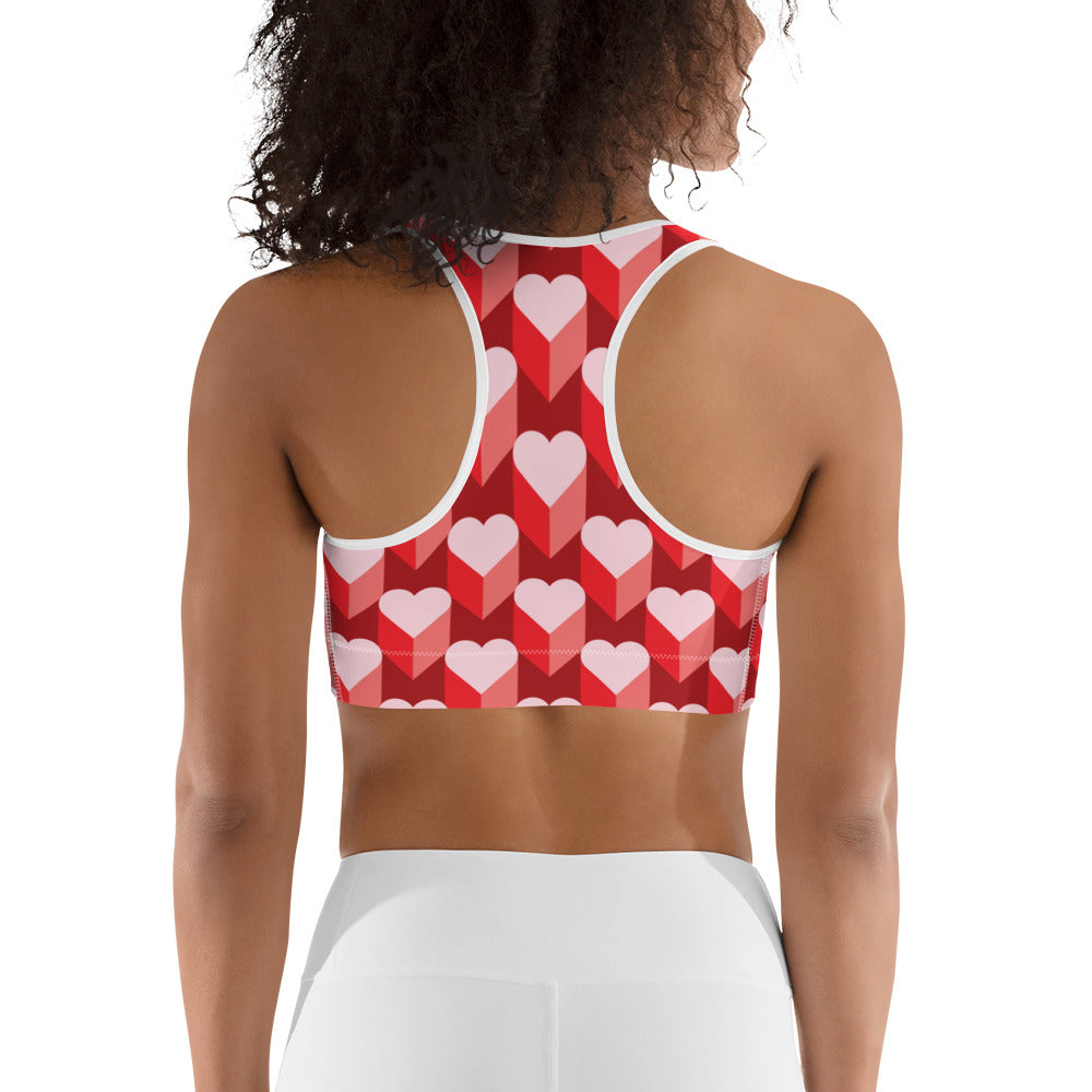 Valentine's Day Heart Sports Bra