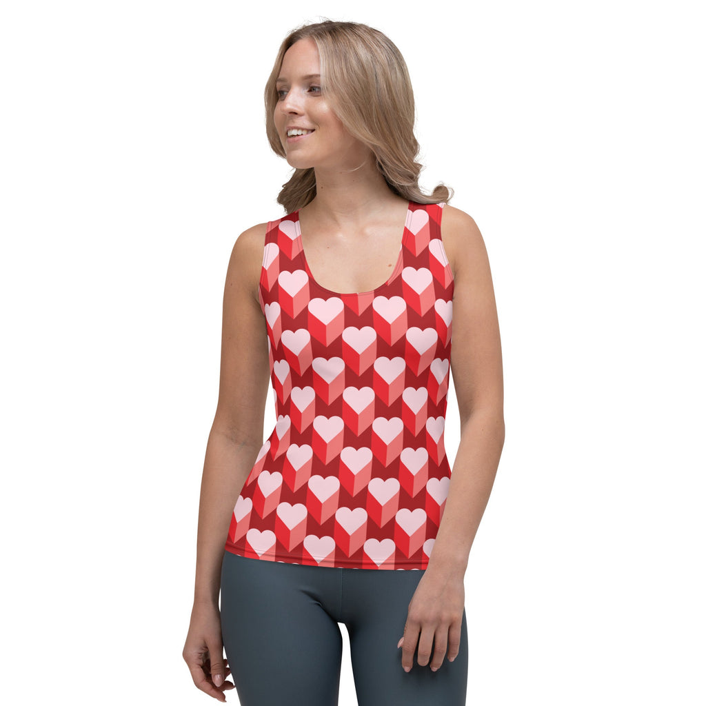 Heart Tank Top - Pink/Red