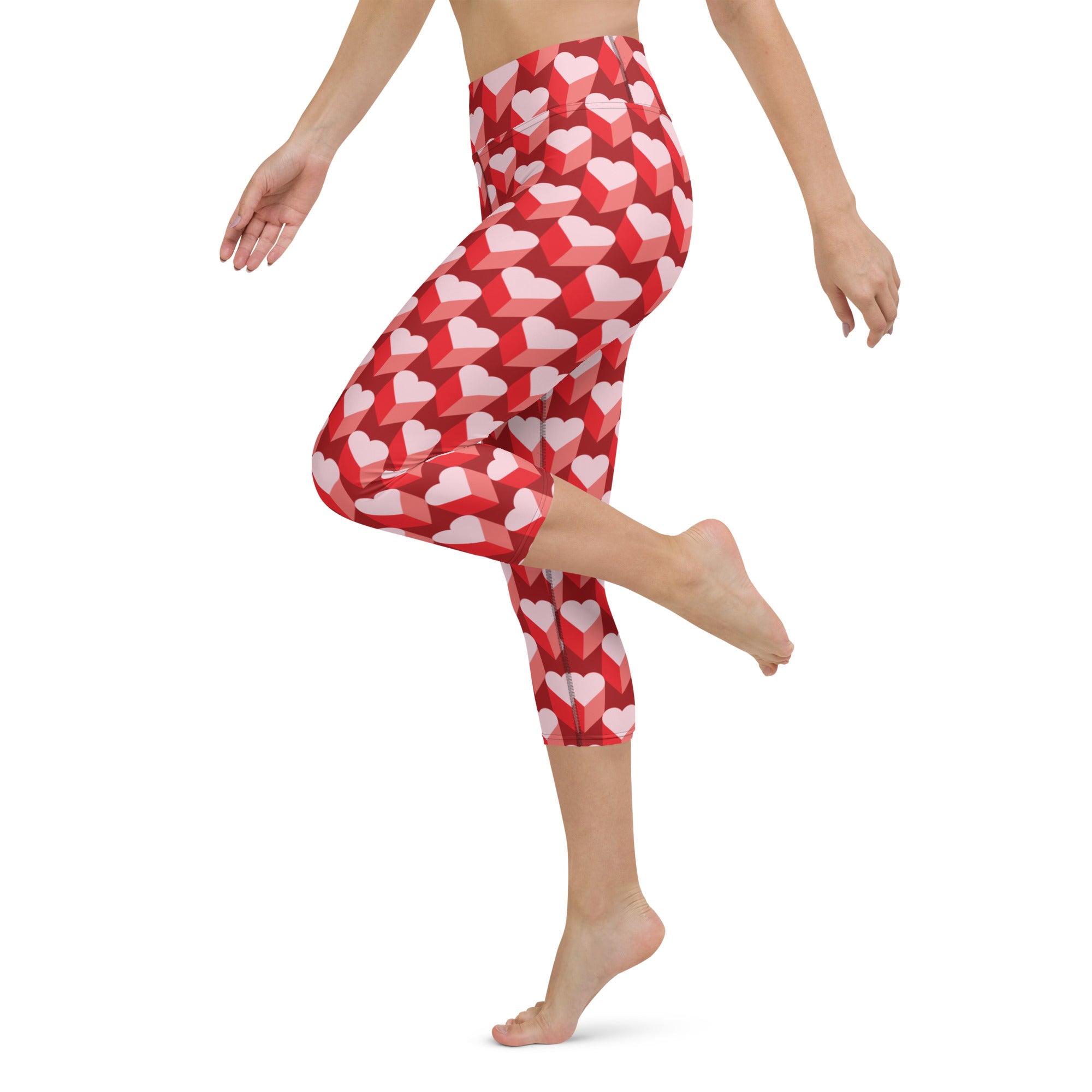 Valentine's Day Heart Yoga Capris