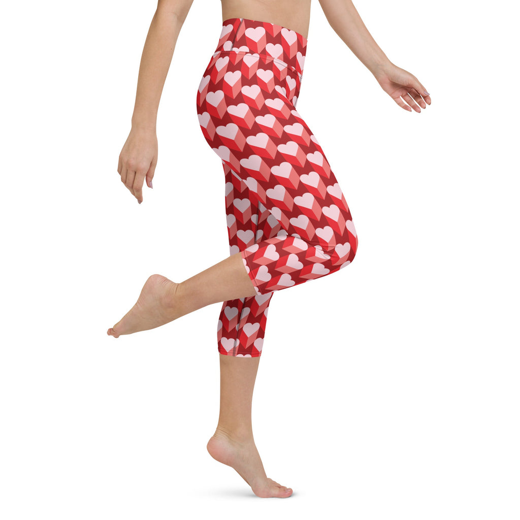 Valentine's Day Heart Yoga Capris