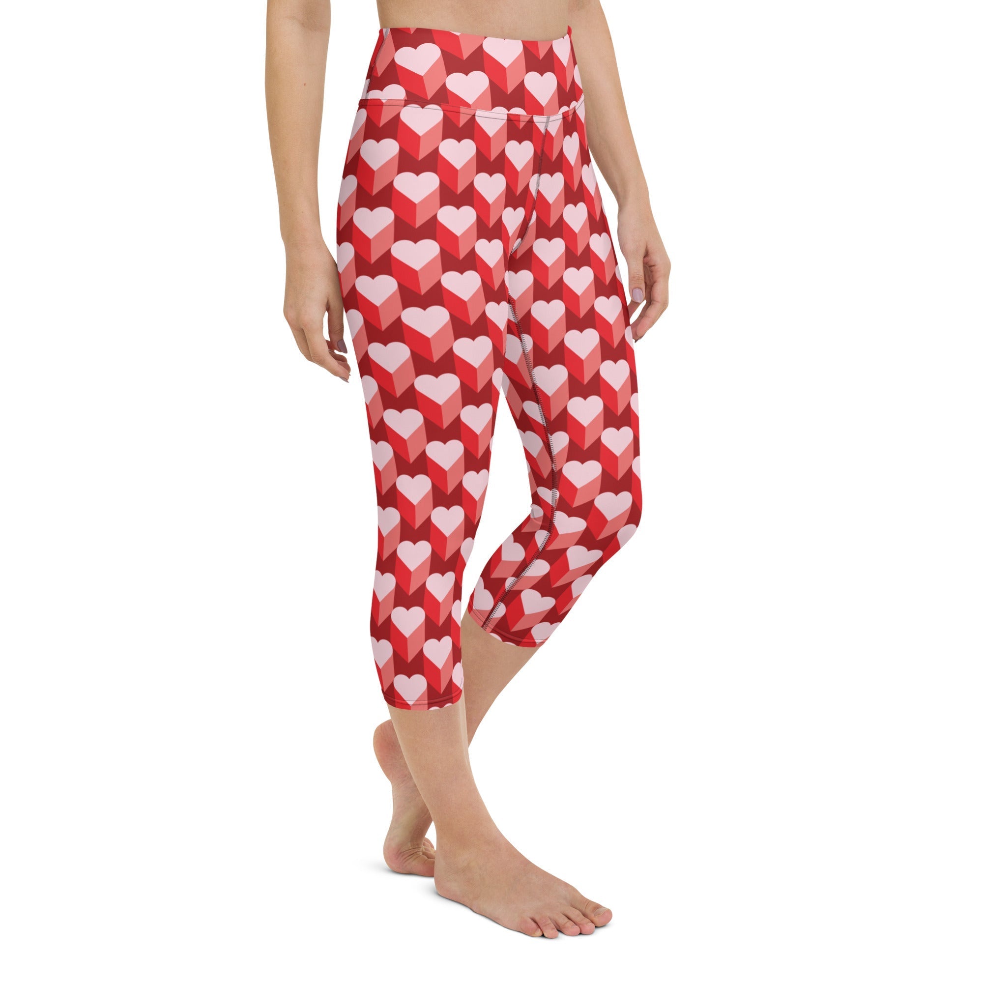 Valentine's Day Heart Yoga Capris