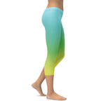 Vibrant Blue & Green Ombre Capris