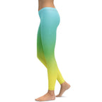 Vibrant Blue & Green Ombre Leggings - FiercePulse - Premium Workout Leggings - Yoga Pants