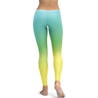 Vibrant Blue & Green Ombre Leggings - FiercePulse - Premium Workout Leggings - Yoga Pants