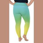 Vibrant Blue & Green Ombre Plus Size Leggings
