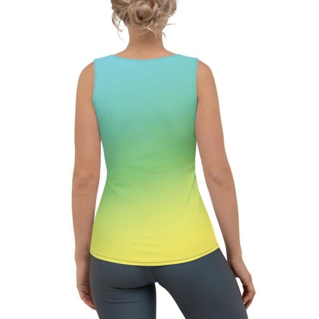Vibrant Blue & Green Ombre Tank Top