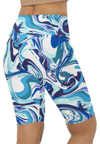 Vibrant Blue Marble Biker Shorts