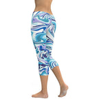 Vibrant Blue Marble Capris