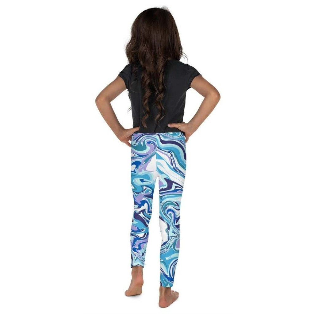 Vibrant Blue Marble Kid's Leggings