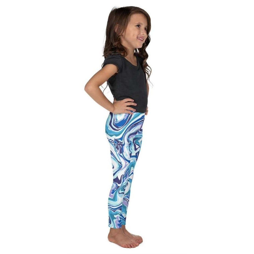 Vibrant Blue Marble Kid's Leggings