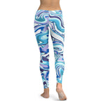Vibrant Blue Marble Leggings