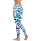 Vibrant Blue Marble Leggings