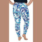 Vibrant Blue Marble Plus Size Leggings