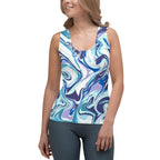 Vibrant Blue Marble Tank Top