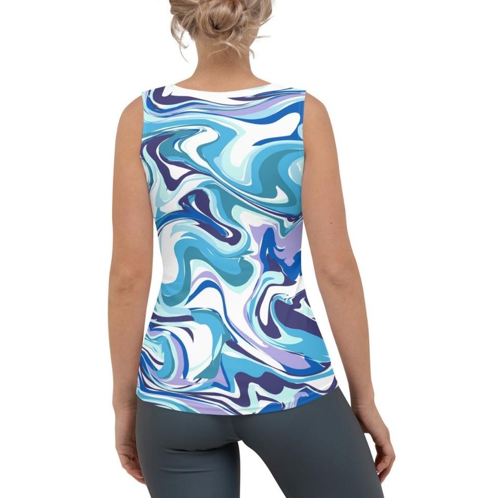 Vibrant Blue Marble Tank Top