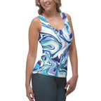Vibrant Blue Marble Tank Top