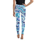 Vibrant Blue Marble Youth Leggings