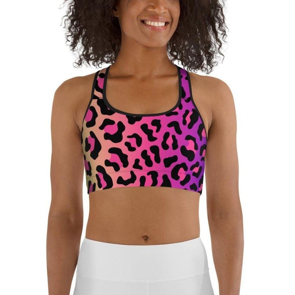 Vibrant Leopard Pint Sports Bra