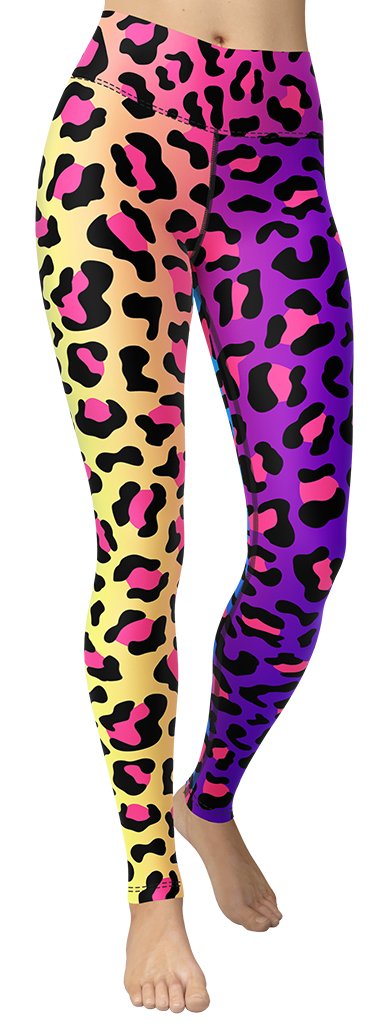 Vibrant Leopard Print Yoga Leggings