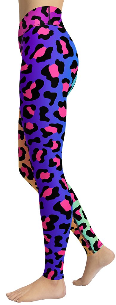 Vibrant Leopard Print Yoga Leggings