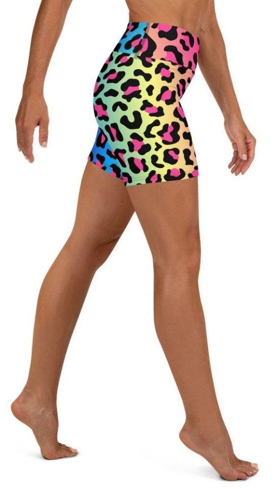 Vibrant Leopard Pint Yoga Shorts