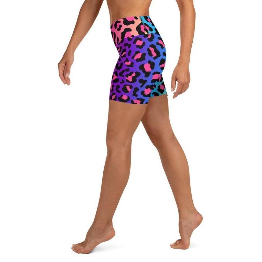 Vibrant Leopard Pint Yoga Shorts