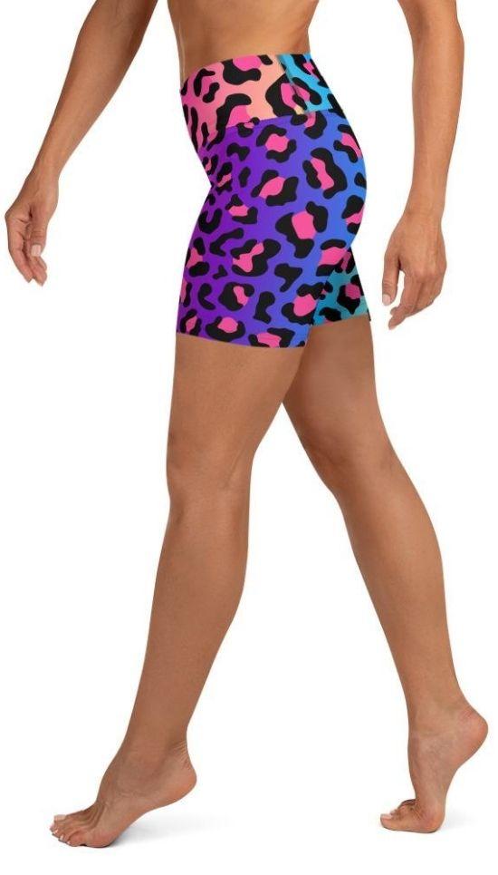 Vibrant Leopard Pint Yoga Shorts