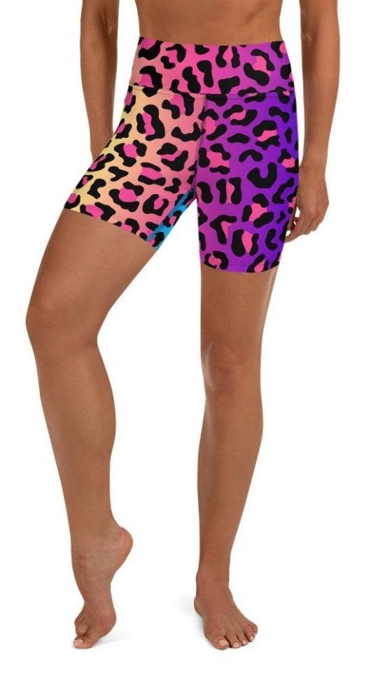 Vibrant Leopard Pint Yoga Shorts