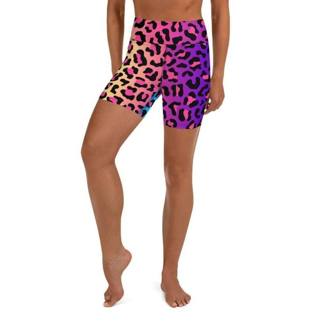 Vibrant Leopard Pint Yoga Shorts