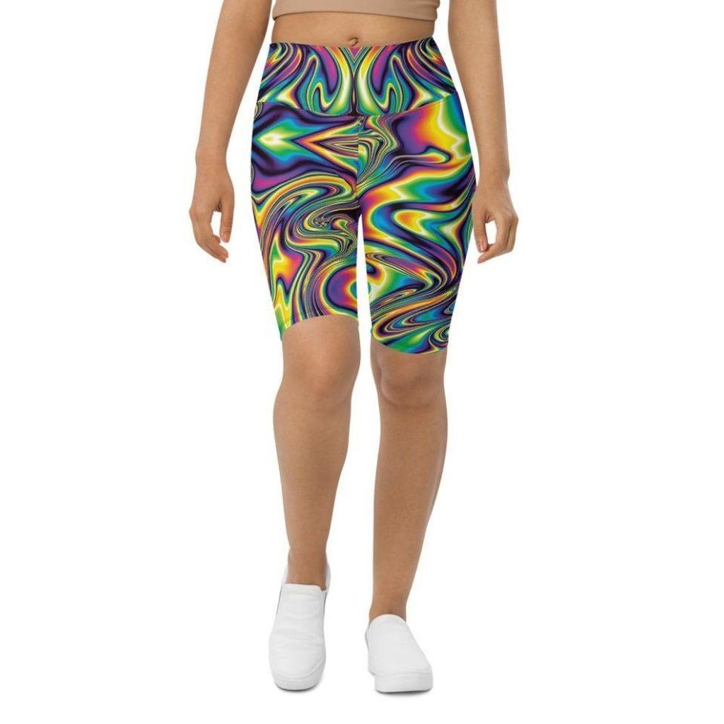 Vibrant Psychedelic Biker Shorts