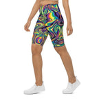 Vibrant Psychedelic Biker Shorts