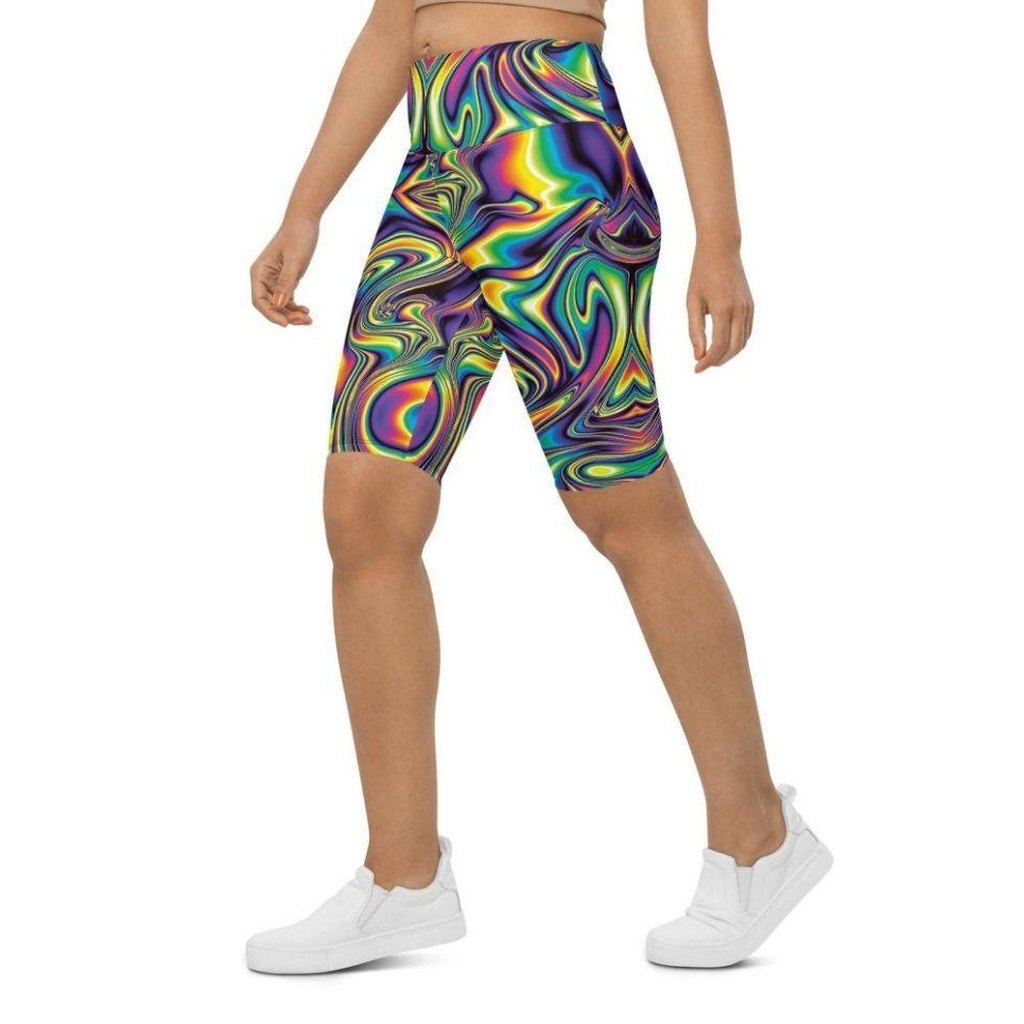 Vibrant Psychedelic Biker Shorts