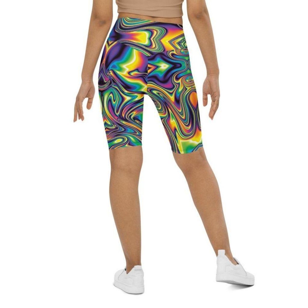 Vibrant Psychedelic Biker Shorts