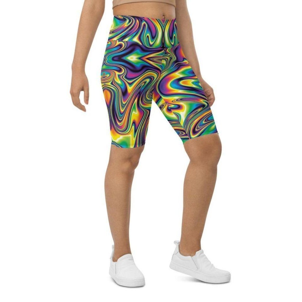 Vibrant Psychedelic Biker Shorts