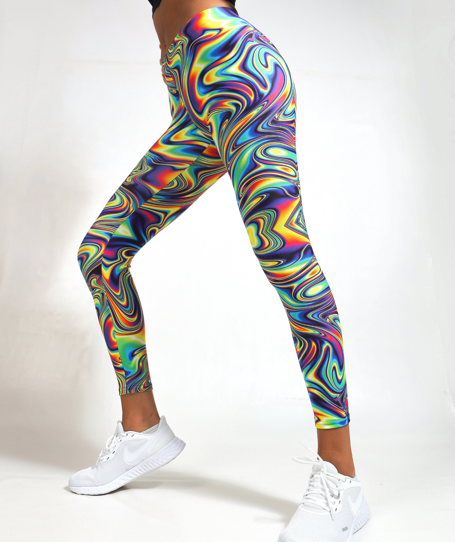 Flowing Patterned Vibrant Psychedelic Legging FIERCEPULSE
