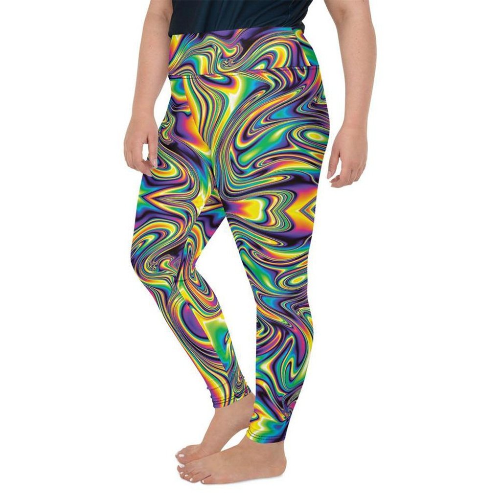 Vibrant Psychedelic Plus Size Leggings